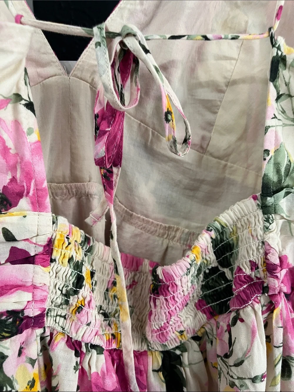 Abercrombie & Fitch Floral Maxi Dress in Pink and Cream LT